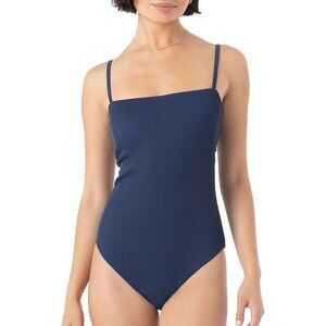 Roxy Rib Love Bandeau One Piece Swimsuit Tummy Control Blue  Size X-Large NWT